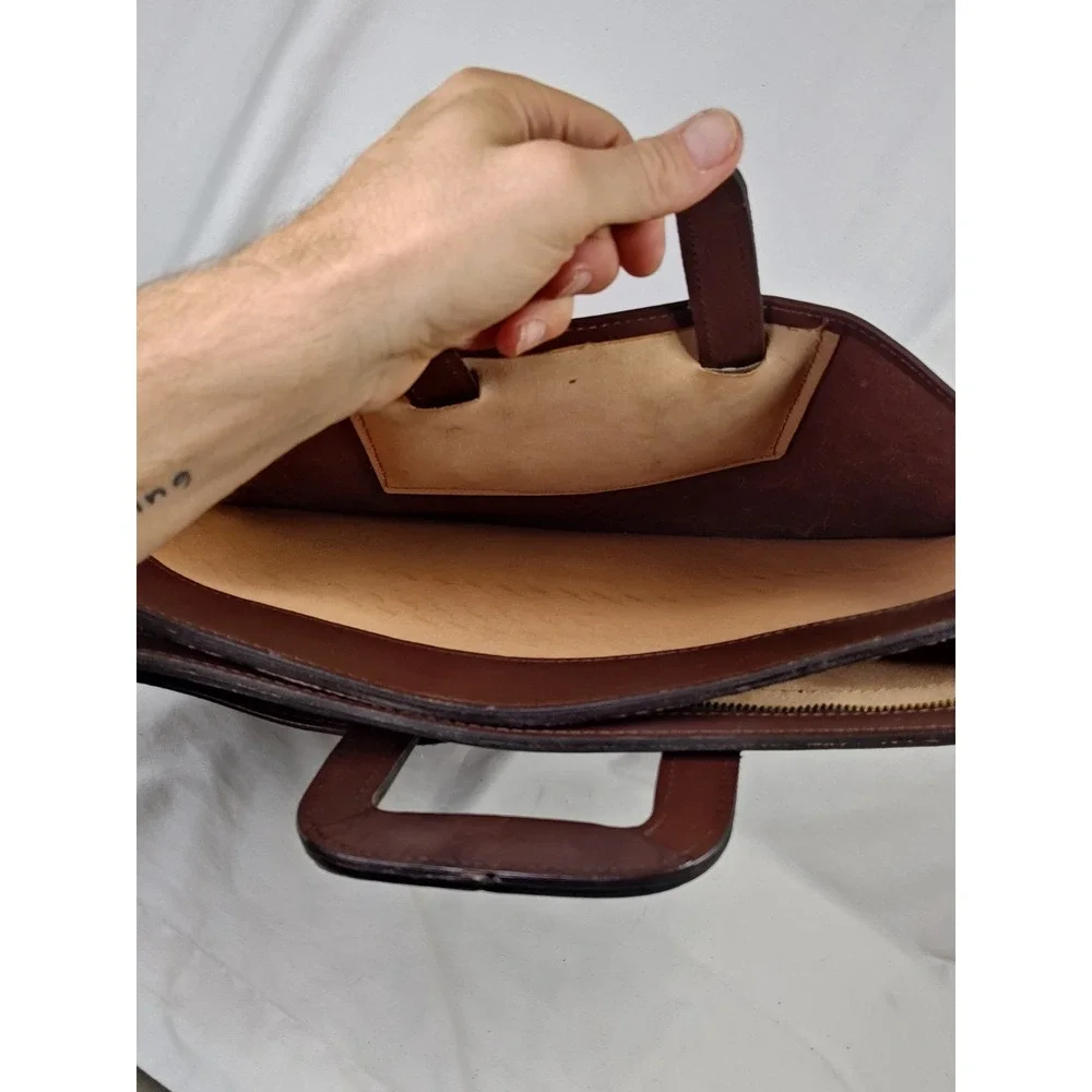 VTG Pegasus Leather Document Case Briefcase Bag Top Grain Cowhide Brown USA‎